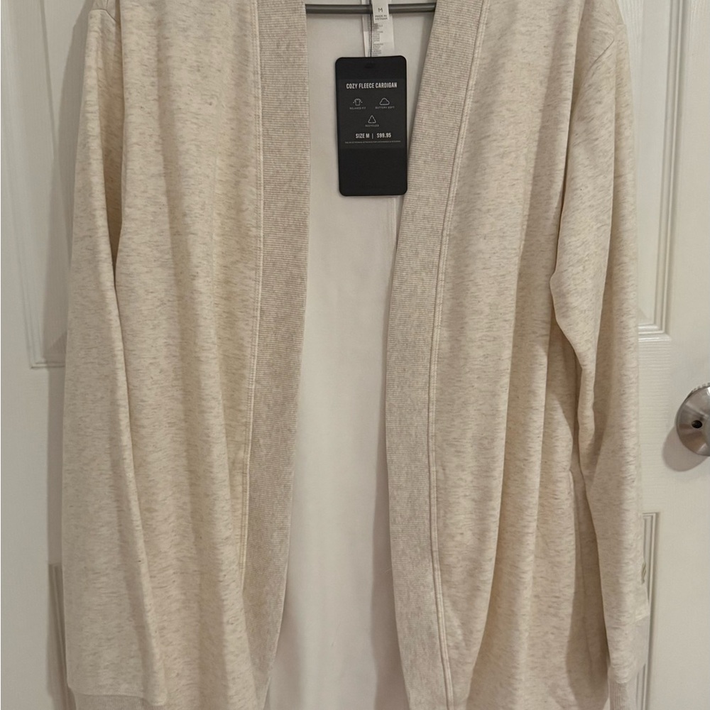 Fabletics Women's Cream Open Front Cardigan